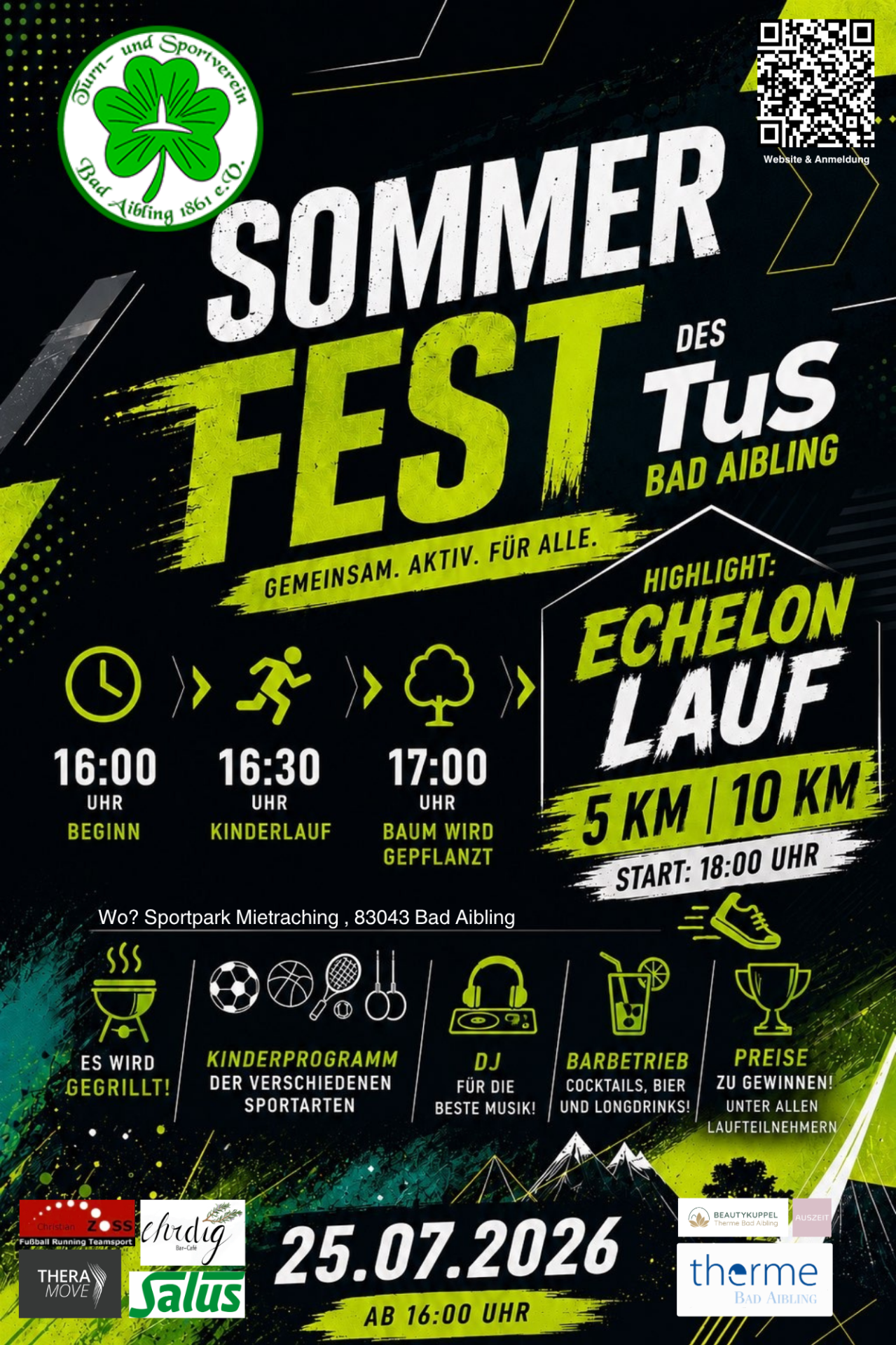 Sommerfest des TuS Bad Aibling am 25. Juli 2026 – Gemeinsam. Aktiv. Für alle.